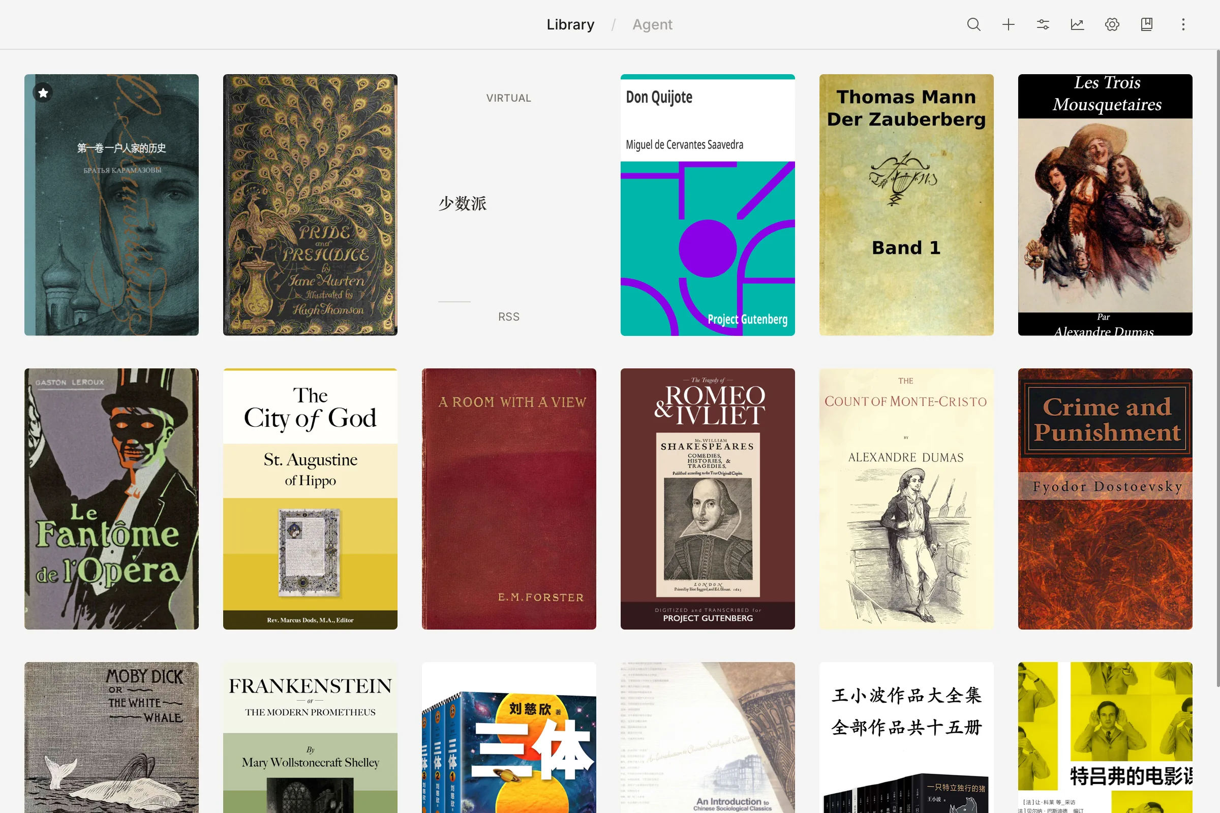 The ReadAware library — comics and books across many formats and languages on one shelf.